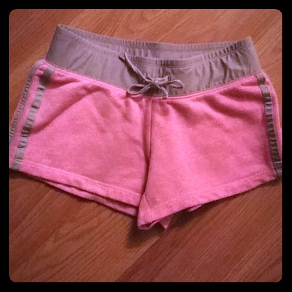Pink and gray athletic shorts